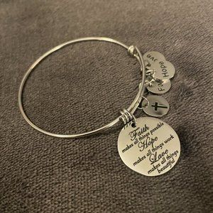 Faith, Hope and Love Bangle Bracelet